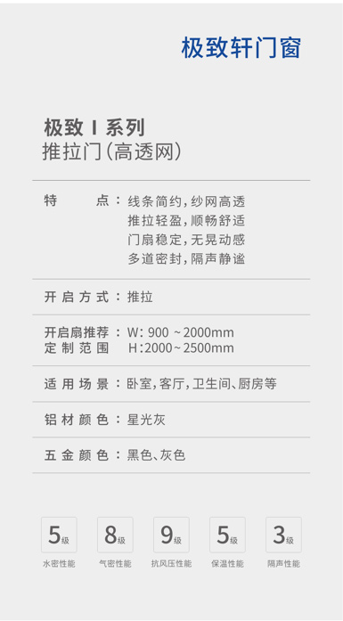 極致Ⅰ系列推拉門（高透網(wǎng)）